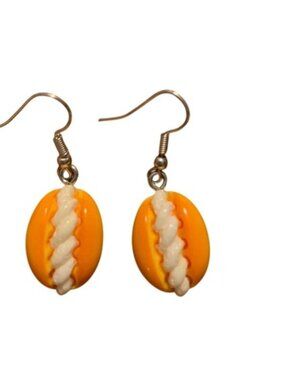 Orange and white hot dog earrings‎ #foodieaccessories